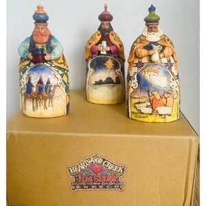 Vintage  Jim Shore Heartwood Creek 3 Wise Man figurines folk-art